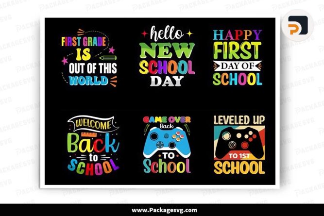 Back to School Bundle, 6 School T-shirt Designs LKC2JK1U