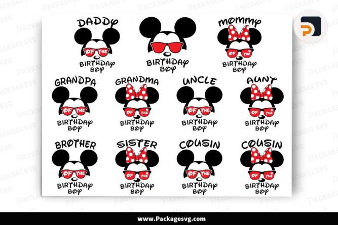 Birthday Family SVG Bundle, Mickey Mouse Designs LK6IHL5N