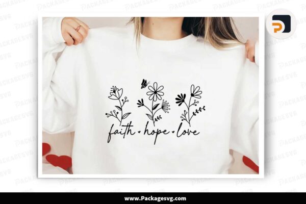 Flowers Christian Png, Faith Sublimation Design Free Download