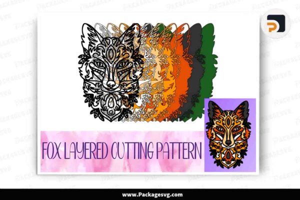 Fox Layered Cut Pattern, SVG Paper Cut Free Download