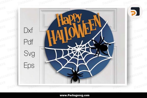 Happy Halloween Door Hanger, SVG Laser Cut Files Free Download