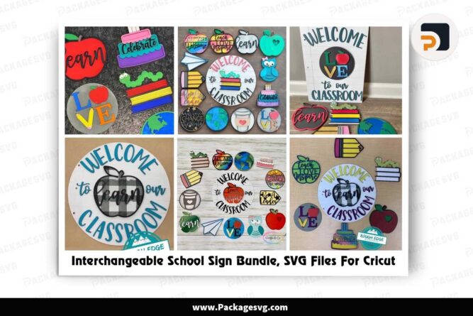 Interchangeable School Sign Bundle, SVG Files For Cricut LKAJQ2DV