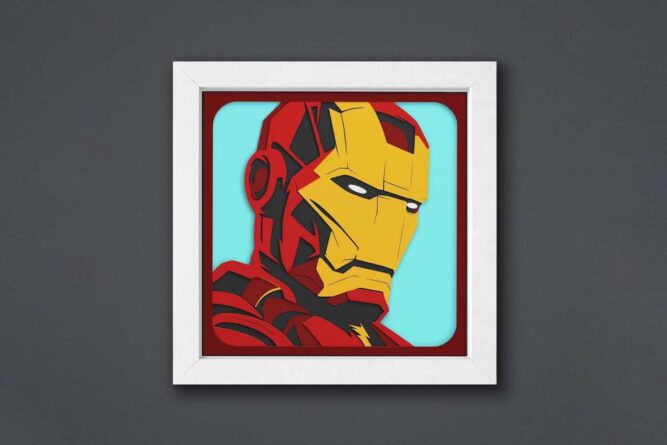 Iron Man Shadow Box, SVG Files For Cricut LKKHUZGW