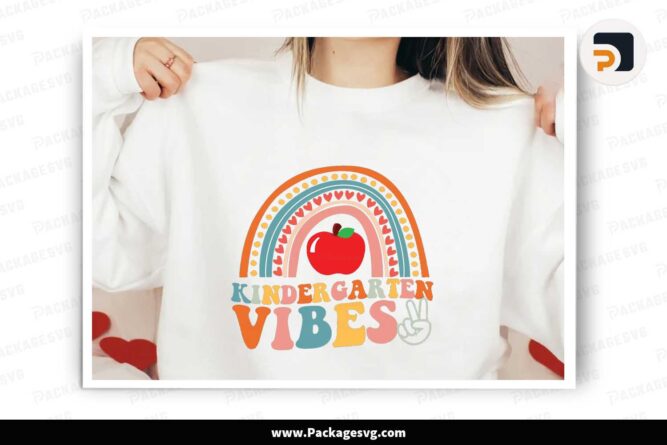 Kindergarten Vibes Rainbow SVG, Back To School Shirt Design LK3BG2AE