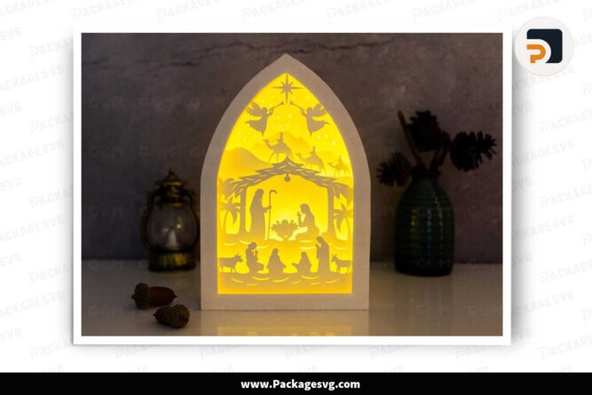 Nativity Of Jesus Light Box, Christian Paper Cut File LJMB0PC9