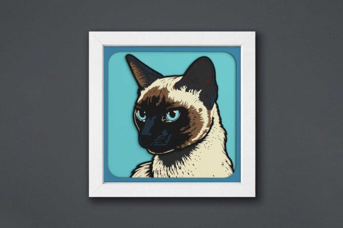 Siamese Cat Shadow Box, SVG Files For Cricut LKKIHIVZ