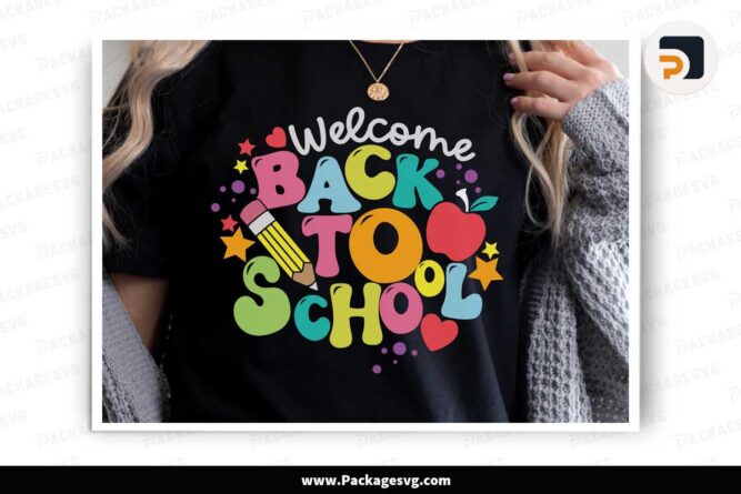 Welcome Back To School SVG, Retro Teacher Shirt Design LK3CR7T1
