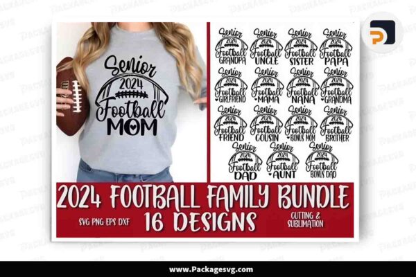 2024 Football Family Bundle, 16 Senior Designs Free Download