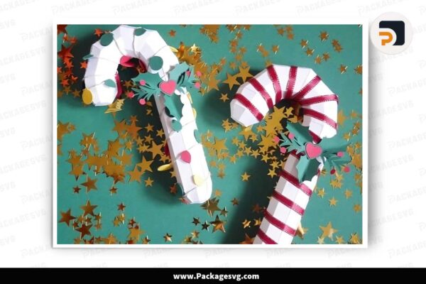 Candy Cane SVG Paper Cut Files Free Download