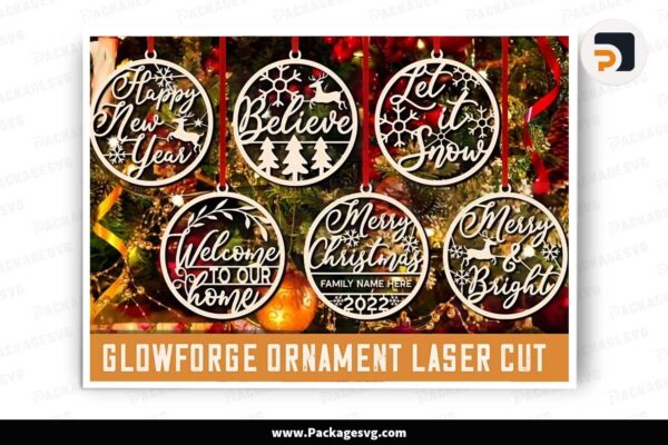 Christmas Ornaments Glowforge Laser Cut SVG Bundle Free Download
