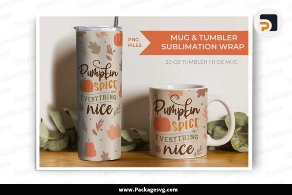 Fall Pumpkin Mug and Tumbler Sublimation Designs Free Download
