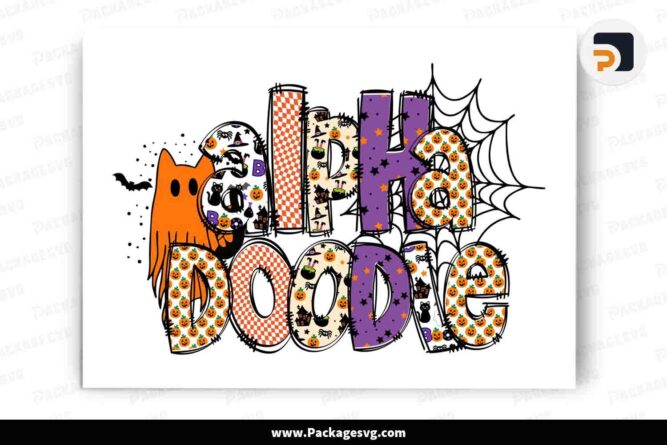 Halloween Doodle Alphabet Bundle, Halloween Cliparts PNG Design LLW4ANHM