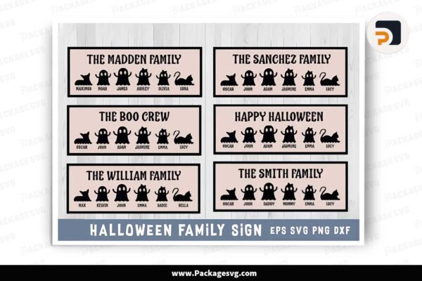 Halloweens Family Sign SVG Bundle Free Download