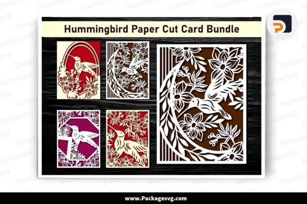Hummingbird Paper Cut Card Bundle, SVG Cut Files Free Download