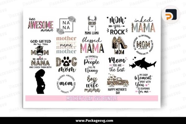 Mother's Day SVG Bundle, 20 Shirt Designs Free Download