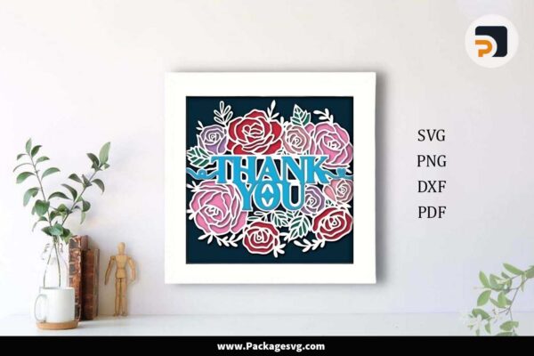 Thank You Shadow Box SVG, 3d Layered Paper Cut Free Download