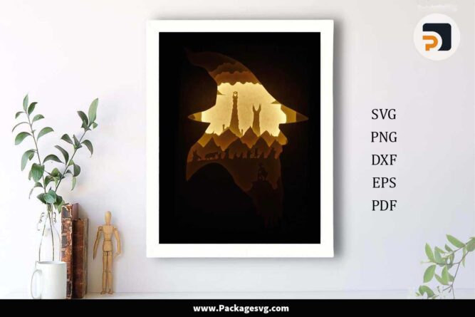 The Lord of the Rings Light Box, SVG Paper Cut File LLAN41Y9