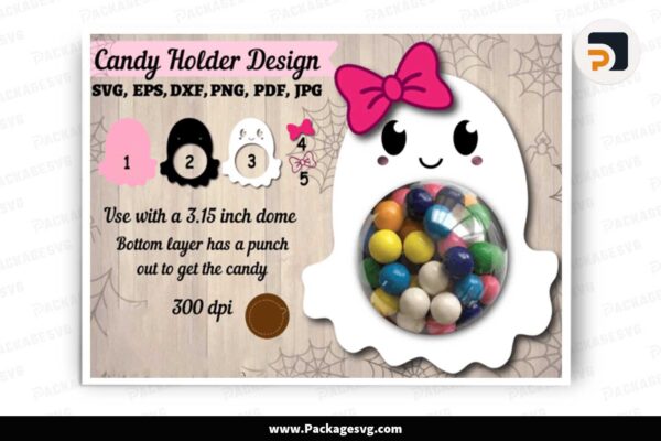3d Halloween Cute Ghost Girl Candy Dome Free Download