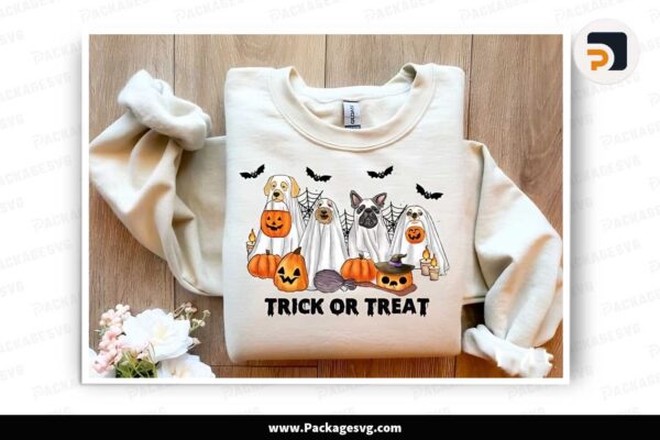 Funny Ghost Dog PNG, Halloween Sublimation Design Free Download