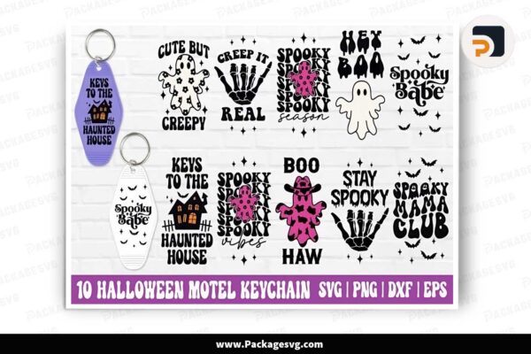Halloween Keychain SVG Bundle, 10 Spooky Designs Free Download