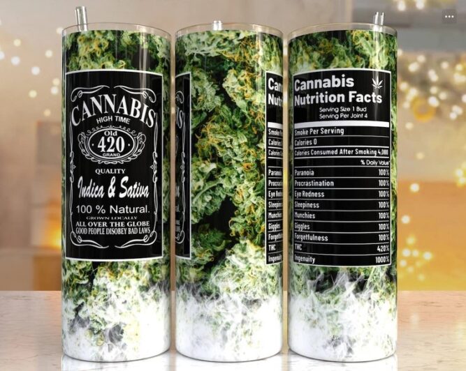 Cannabis Nutrition Facts Sublimation PNG, 20oz Tumbler Wrap LM64YGYP
