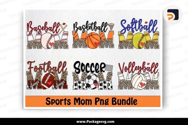Sports Mom Sublimation Bundle, 6 Shirt Designs Free Download