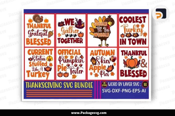 Thanksgiving SVG Bundle, 20 Shirt Designs Free Download