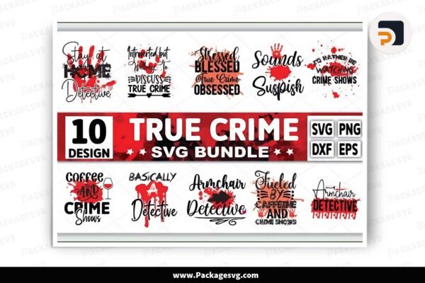 True Crime Svg Bundle, 10 Halloween Designs Free Download