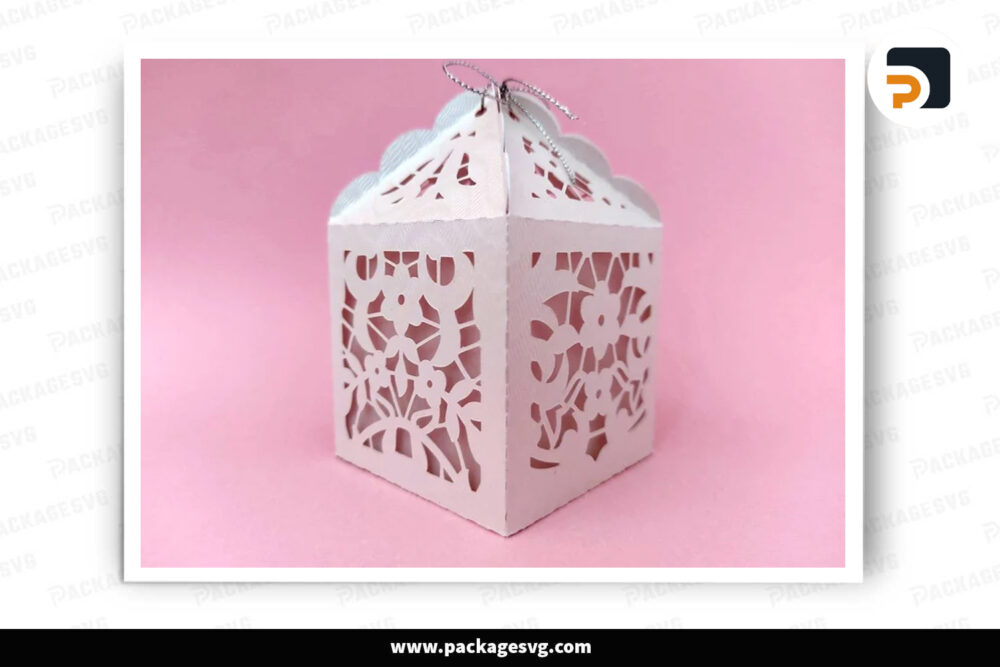 3D Flower Detail Box SVG, Wedding Favor Box Paper Cut File LO6WU18T