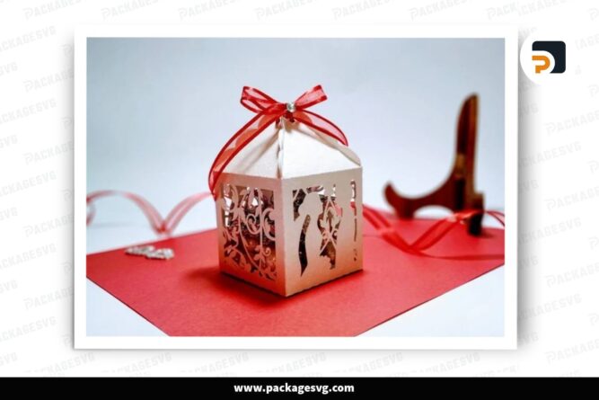 3D Groom Couple Box SVG, Wedding Favor Box Paper Cut File LO6XZT17