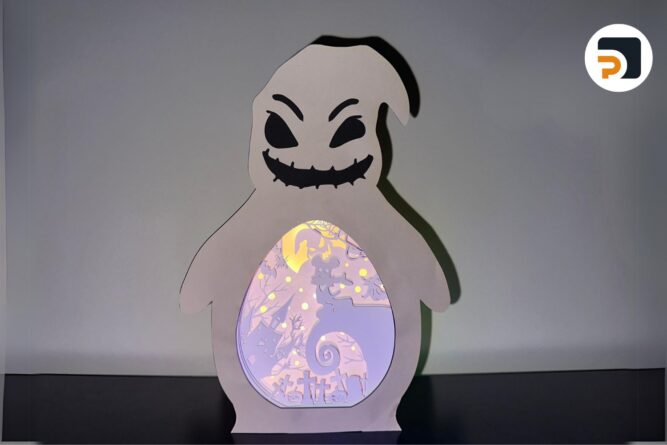 3D Mickey Nightmare Halloween Light Box, Oogie Boogie SVG Paper Cut File 2
