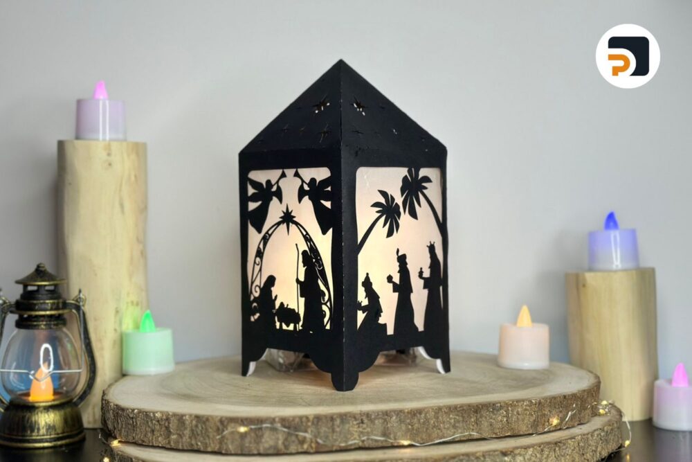 3D Nativity Christmas Lightbox, Christmas Lantern Paper Cut F2