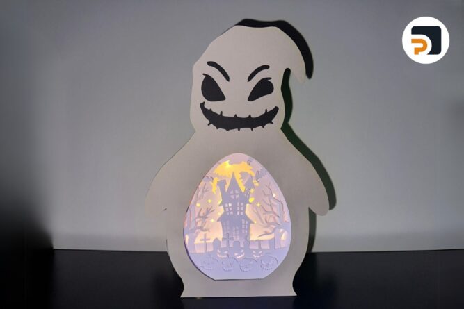3D Spooky House Halloween Light Box, Oogie Boogie SVG Paper Cut File 2