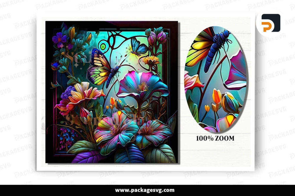 Butterfly Stained Glass, PNG Pattern Designs LO3Q0P8W
