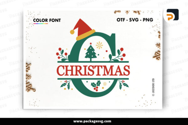 Christmas Split Monogram Font Bundle, Design Free Download