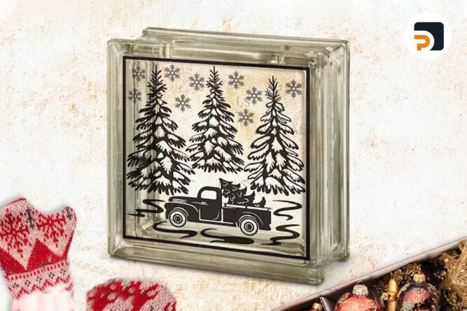 Christmas Truck With Tree SVG, Winter Scene Cut File