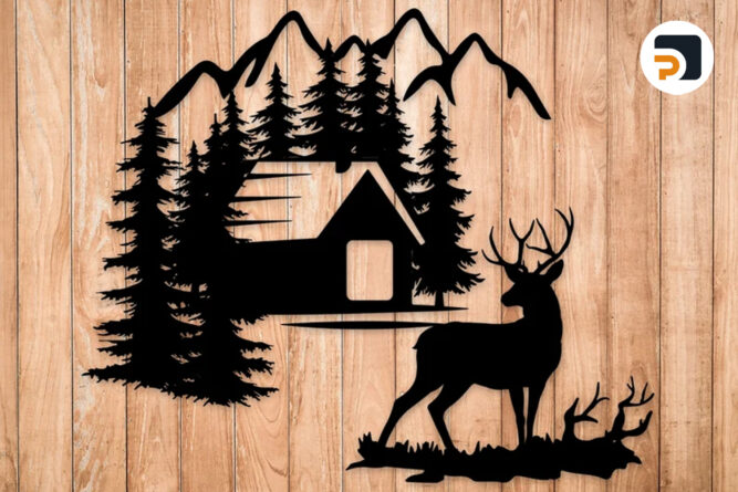 Deer Mountain Camping SVG Bundle, 3 File Designs 2