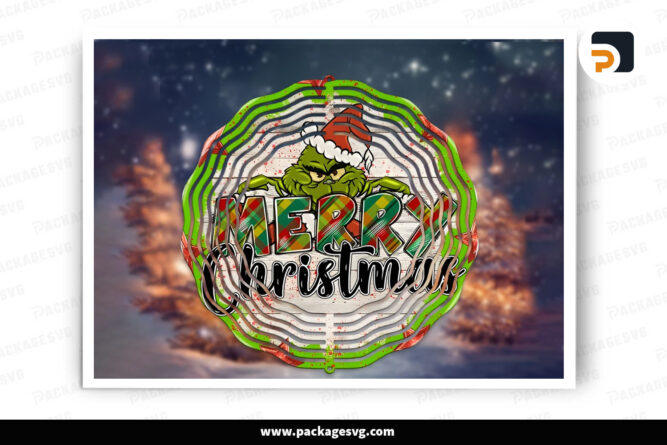 Grinch Merry Christmas Wind Spinner PNG, Christmas Sublimation Design LODOTU8I
