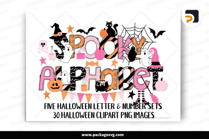 Halloween Doodle Alphabet PNG, Doodle Letters Cliparts Font LNINY9Q9