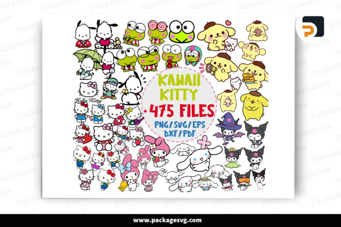 Kawaii Kitty SVG Bundle, 475 Cute Design Files LODQMFBP