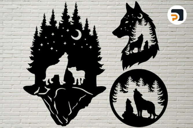 Wolf Bundle SVG, 3 Animals Design