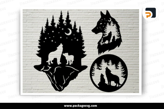 Wolf Bundle SVG, 3 Animals Designs LNL1QZXB