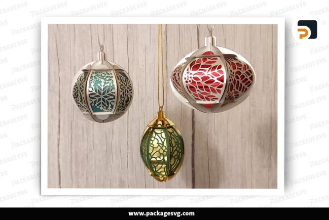 3D Christmas Hanging Ornaments, SVG Paper Cut File LPM4TD1V (1)