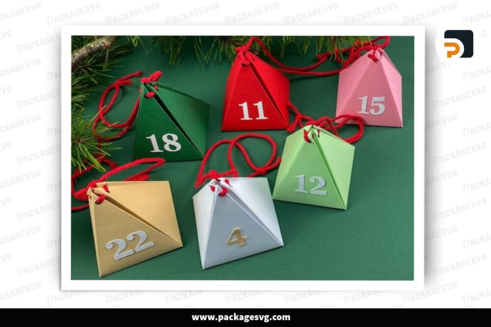 Christmas Advent Calendar SVG Template, Countdown Boxes Paper Cut File LPJJPIMW