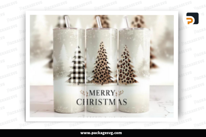 Christmas Tree Sublimation Design, 20oz Skinny Tumbler Wrap (2)