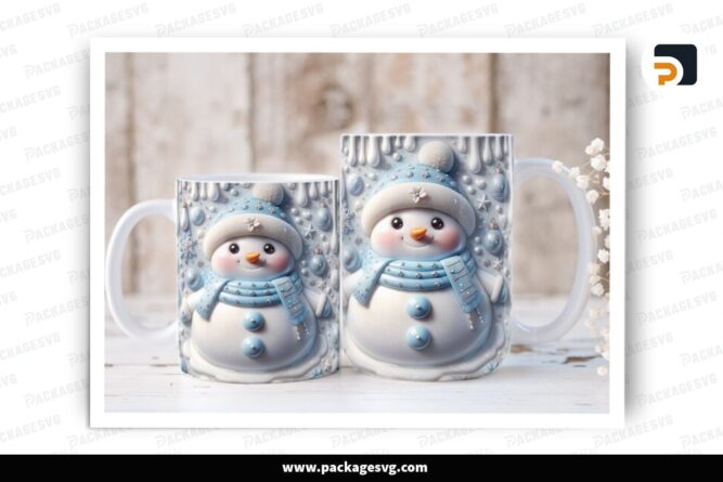 Chubby Snowman Sublimation Design, Christmas 11oz 15oz Skinny Mug Wrap LOQTXRRK