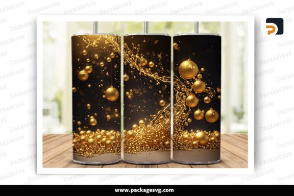 Golden Particles Sublimation Design, 20oz Skinny Tumbler Wrap Free Download