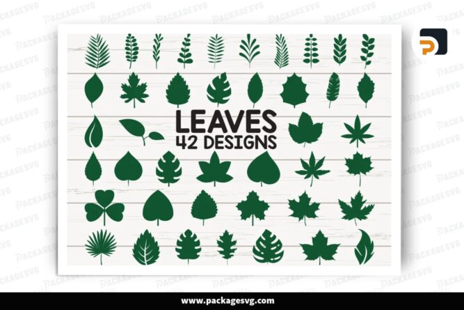 Green Leaves SVG Bundle, 42 Design Files LPGDO91R (2)