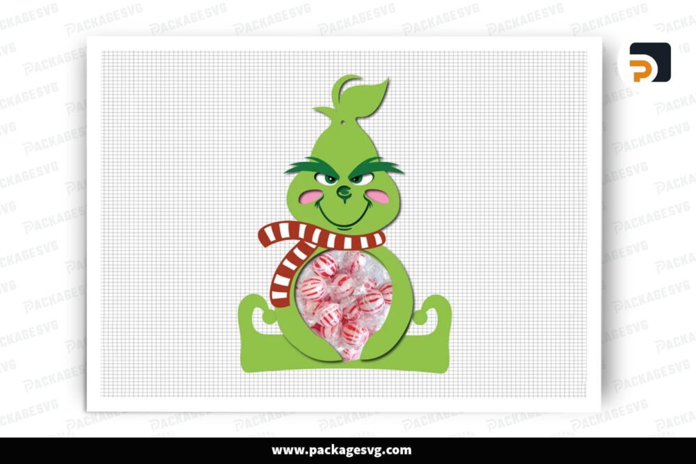 Grinch Candy Holder, SVG Paper Cut File LPHZMT5C