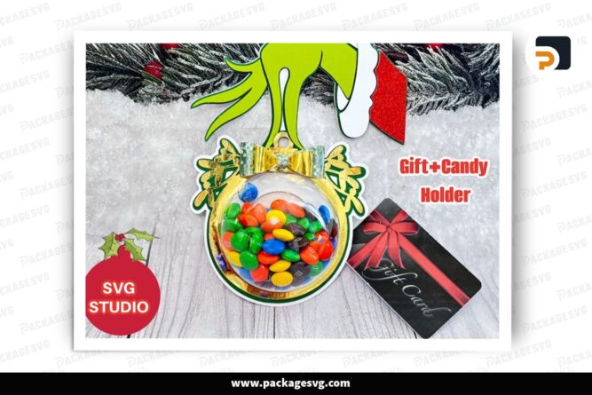 Grinch Hand Gift and Candy Card Holder, SVG Cut File (1)
